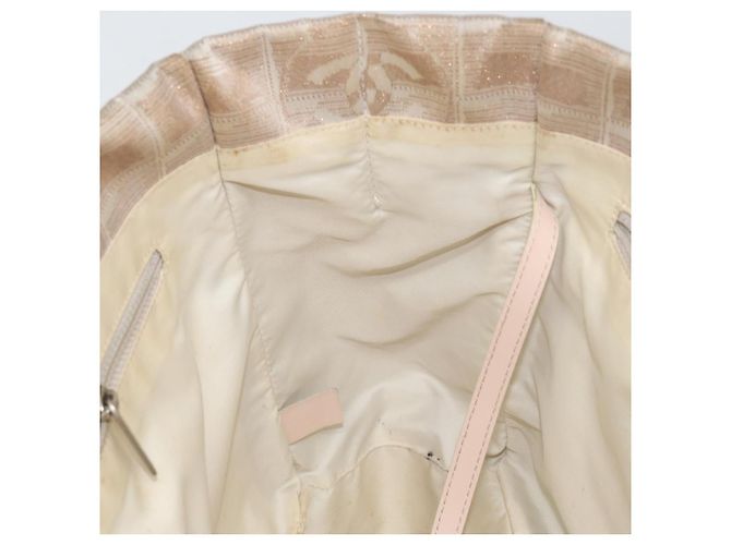 CHANEL Nuova Borsa Tote da Viaggio Nylon Beige Oro CC Auth BA7141 D'oro - vista 17