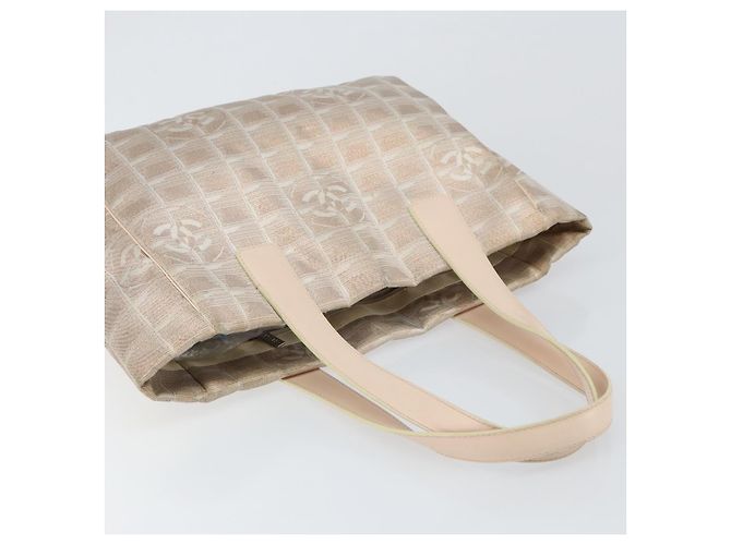 CHANEL Nuova Borsa Tote da Viaggio Nylon Beige Oro CC Auth BA7141 D'oro - vista 6