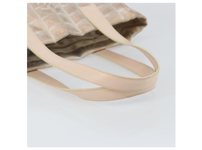 CHANEL Nuova Borsa Tote da Viaggio Nylon Beige Oro CC Auth BA7141 D'oro - vista 7