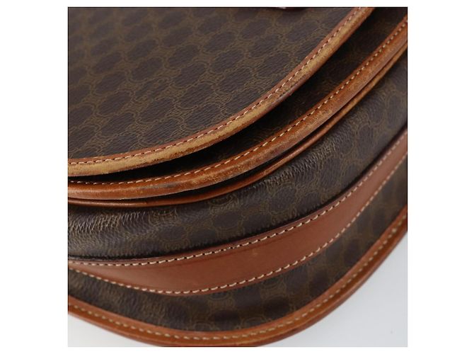 Céline Borsa a Spalla in Tela Macadam CELINE in Pelle PVC Marrone Oro Auth ep11291 D'oro - vista 11