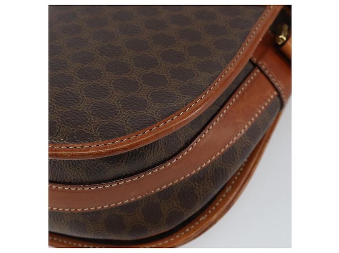 Céline Borsa a Spalla in Tela Macadam CELINE in Pelle PVC Marrone Oro Auth ep11291 D'oro - vista 12