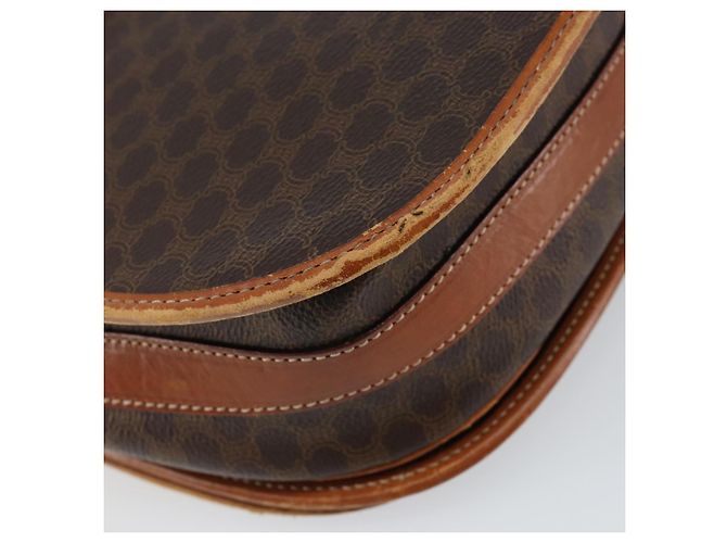 Céline Borsa a Spalla in Tela Macadam CELINE in Pelle PVC Marrone Oro Auth ep11291 D'oro - vista 13
