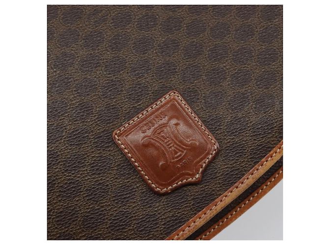 Céline Borsa a Spalla in Tela Macadam CELINE in Pelle PVC Marrone Oro Auth ep11291 D'oro - vista 14