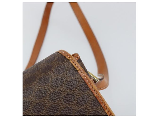 Céline Borsa a Spalla in Tela Macadam CELINE in Pelle PVC Marrone Oro Auth ep11291 D'oro - vista 15