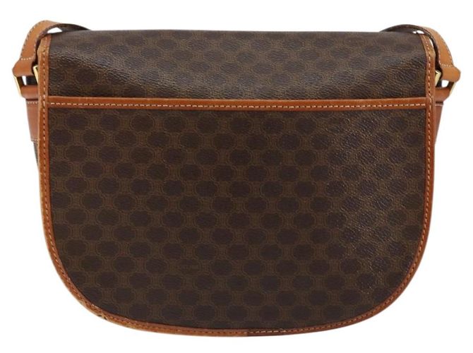 Céline Borsa a Spalla in Tela Macadam CELINE in Pelle PVC Marrone Oro Auth ep11291 D'oro - vista 3