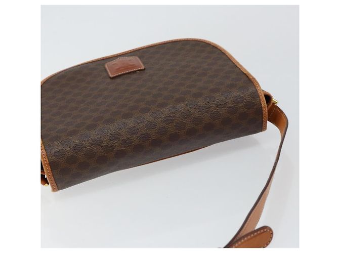 Céline Borsa a Spalla in Tela Macadam CELINE in Pelle PVC Marrone Oro Auth ep11291 D'oro - vista 6
