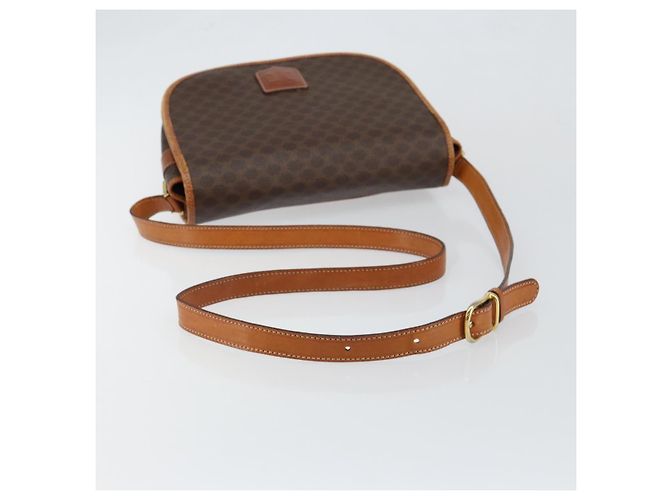 Céline Borsa a Spalla in Tela Macadam CELINE in Pelle PVC Marrone Oro Auth ep11291 D'oro - vista 7