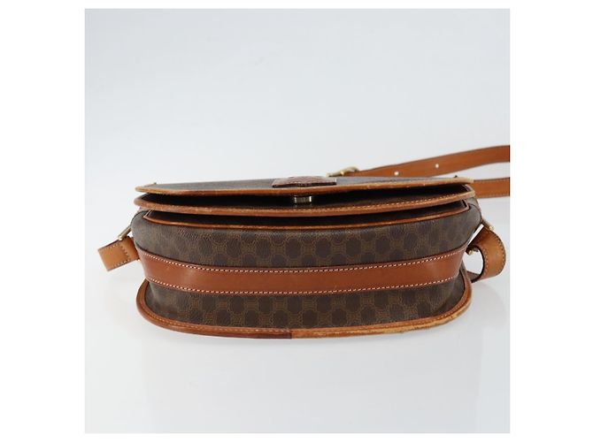 Céline Borsa a Spalla in Tela Macadam CELINE in Pelle PVC Marrone Oro Auth ep11291 D'oro - vista 9