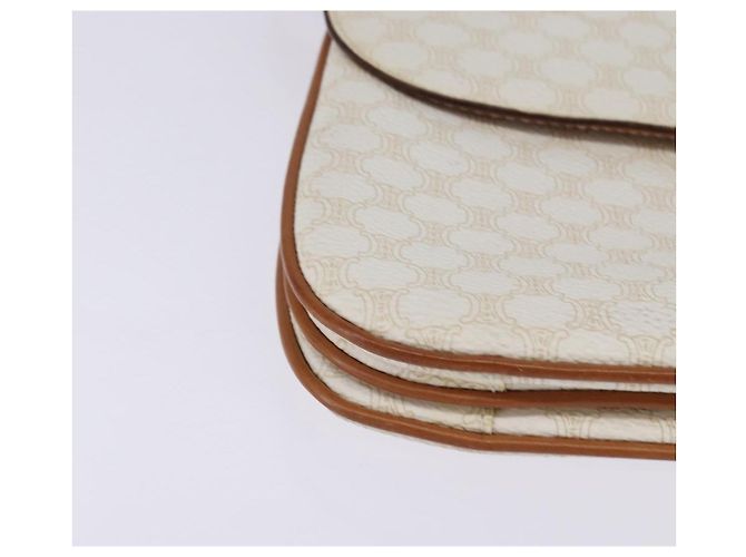 Céline Borsa a spalla in tela Macadam CELINE in pelle PVC bianca e oro Auth 146823 Bianco D'oro - vista 10