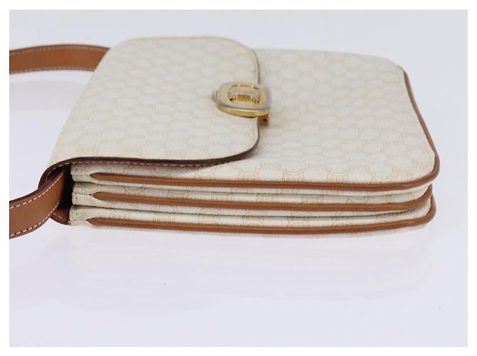 Céline Borsa a spalla in tela Macadam CELINE in pelle PVC bianca e oro Auth 146823 Bianco D'oro - vista 4