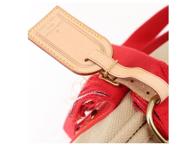 LOUIS VUITTON Borsa Tote Antigua Hippo GM Beige Rosso M40032 LV Auth BA7007 - vista 19