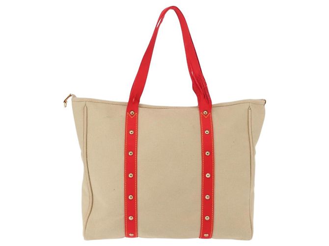 LOUIS VUITTON Borsa Tote Antigua Hippo GM Beige Rosso M40032 LV Auth BA7007 - vista 2