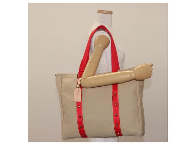 LOUIS VUITTON Borsa Tote Antigua Hippo GM Beige Rosso M40032 LV Auth BA7007 - vista 23