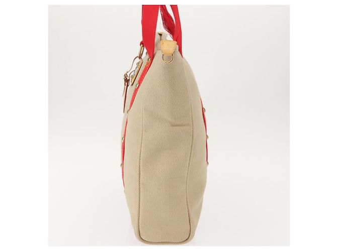 LOUIS VUITTON Borsa Tote Antigua Hippo GM Beige Rosso M40032 LV Auth BA7007 - vista 3