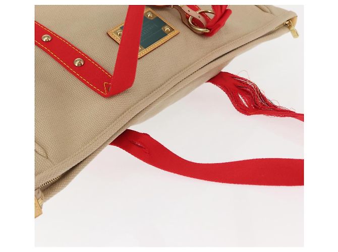 LOUIS VUITTON Borsa Tote Antigua Hippo GM Beige Rosso M40032 LV Auth BA7007 - vista 6
