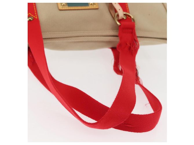 LOUIS VUITTON Borsa Tote Antigua Hippo GM Beige Rosso M40032 LV Auth BA7007 - vista 7