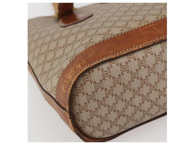 Céline CELINE Macadam Canvas Tote Bag PVC Beige Gold Auth 143582 Golden - Ansicht 14