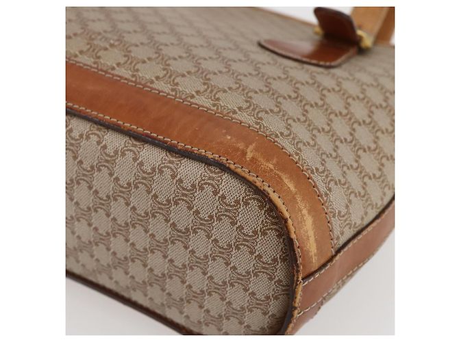 Céline CELINE Macadam Canvas Tote Bag PVC Beige Gold Auth 143582 Golden - Ansicht 15