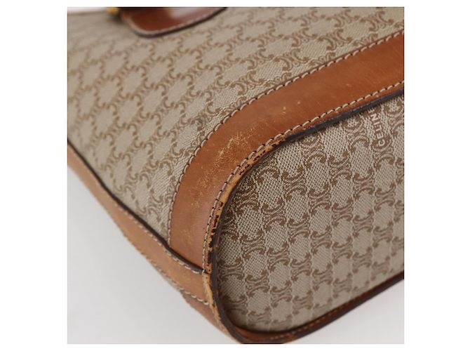 Céline CELINE Macadam Canvas Tote Bag PVC Beige Gold Auth 143582 Golden - Ansicht 16