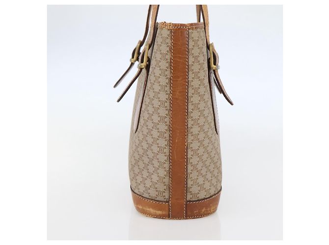 Céline CELINE Macadam Canvas Tote Bag PVC Beige Gold Auth 143582 Golden - Ansicht 3