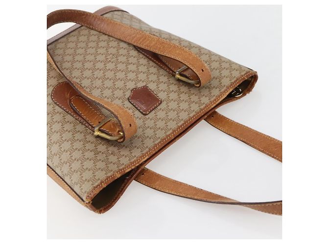 Céline CELINE Macadam Canvas Tote Bag PVC Beige Gold Auth 143582 Golden - Ansicht 6