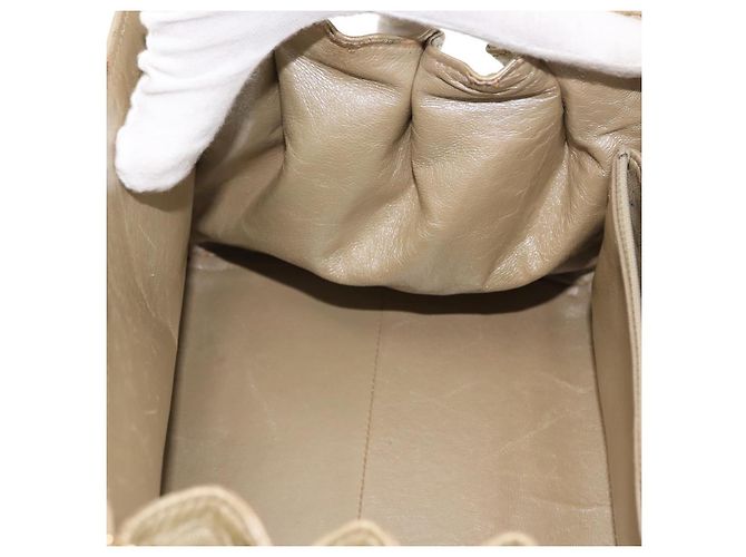 CHANEL Borsa a Spalla Choco Bar in Pelle con Catena Dorata CC Auth 145942 D'oro - vista 20