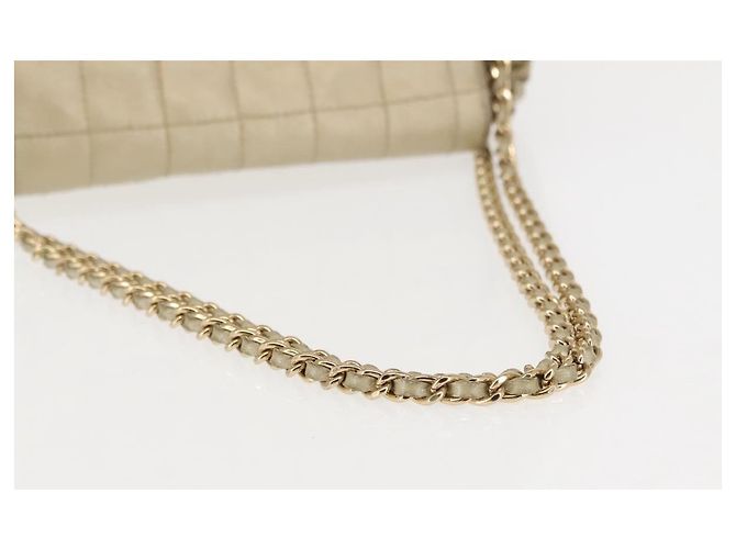 CHANEL Borsa a Spalla Choco Bar in Pelle con Catena Dorata CC Auth 145942 D'oro - vista 7
