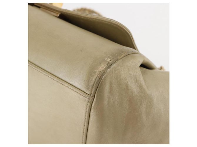 CHANEL Borsa a Spalla Choco Bar in Pelle con Catena Dorata CC Auth 145942 D'oro - vista 8