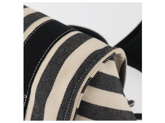 Hermès HERMES Cannes PM Borsa a Mano Tela Bianca Nera Auth hk3009 Nero Bianco - vista 14