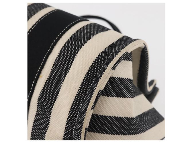 Hermès HERMES Cannes PM Borsa a Mano Tela Bianca Nera Auth hk3009 Nero Bianco - vista 16