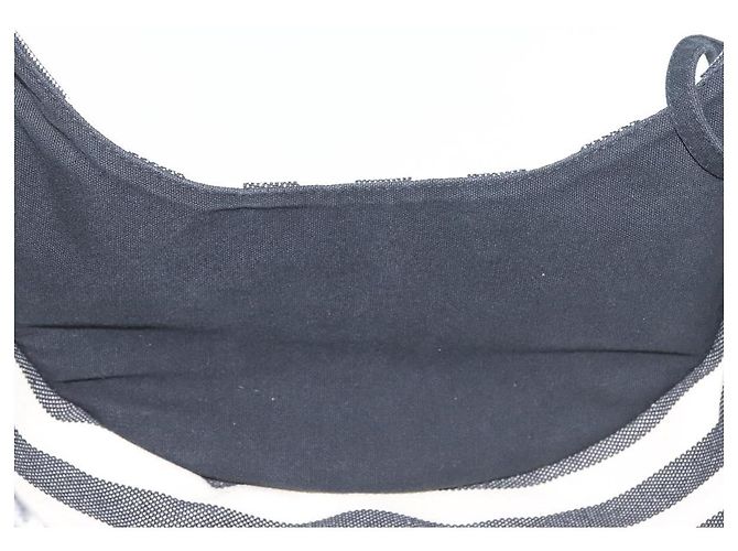 Hermès HERMES Cannes PM Borsa a Mano Tela Bianca Nera Auth hk3009 Nero Bianco - vista 17