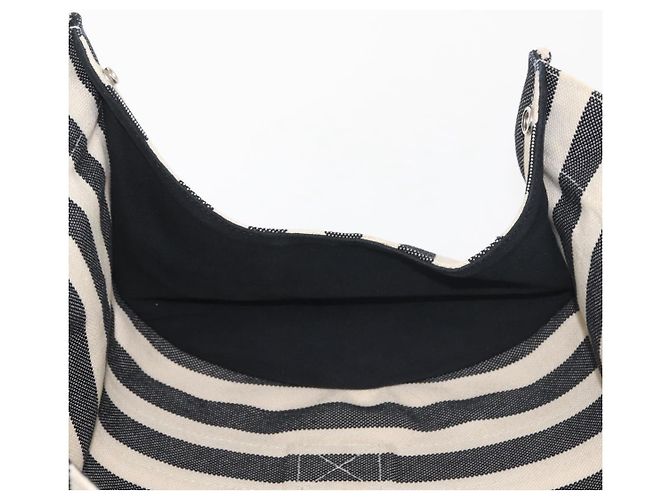 Hermès HERMES Cannes PM Borsa a Mano Tela Bianca Nera Auth hk3009 Nero Bianco - vista 18