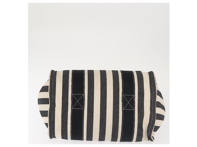 Hermès HERMES Cannes PM Borsa a Mano Tela Bianca Nera Auth hk3009 Nero Bianco - vista 6