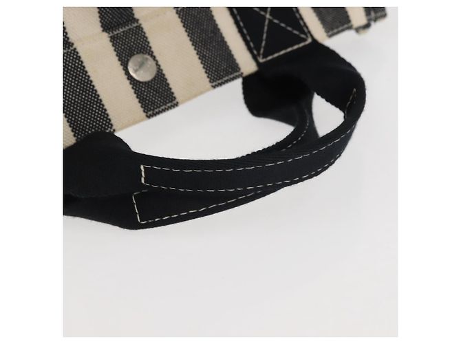 Hermès HERMES Cannes PM Borsa a Mano Tela Bianca Nera Auth hk3009 Nero Bianco - vista 8