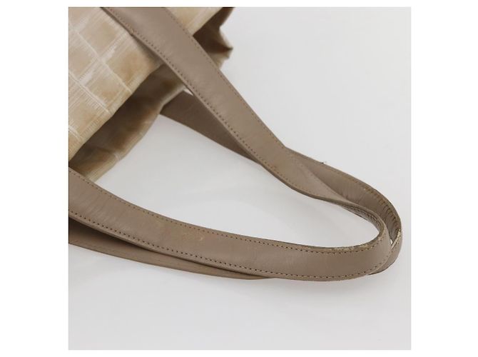 CHANEL Nuova Borsa Tote da Viaggio Nylon Beige Oro CC Auth 145082 D'oro - vista 7