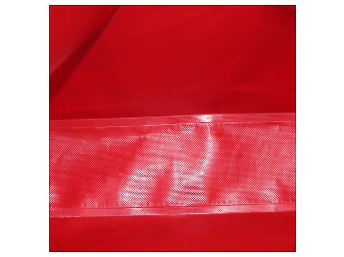 CHANEL Bolsa Tote Impermeable de Vinilo Roja CC Auth mr1520 - vista 11