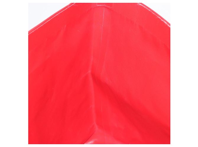 CHANEL Bolsa Tote Impermeable de Vinilo Roja CC Auth mr1520 - vista 12