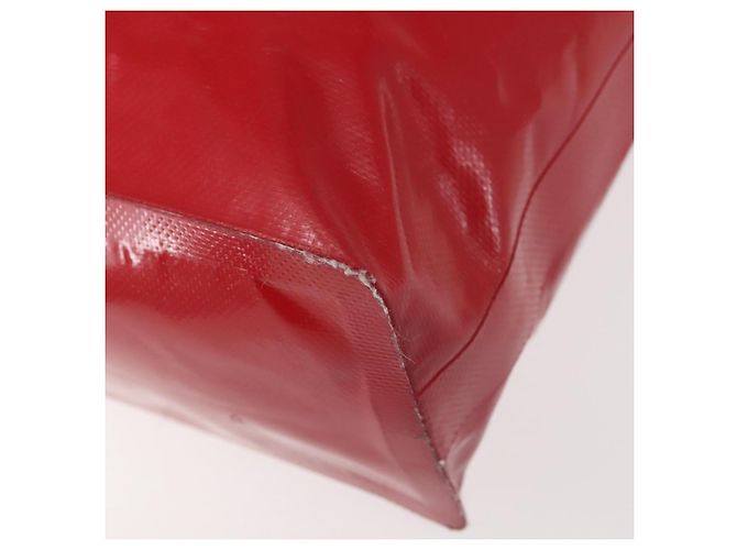 CHANEL Bolsa Tote Impermeable de Vinilo Roja CC Auth mr1520 - vista 15