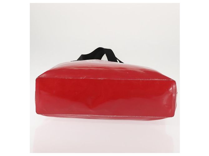 CHANEL Bolsa Tote Impermeable de Vinilo Roja CC Auth mr1520 - vista 5