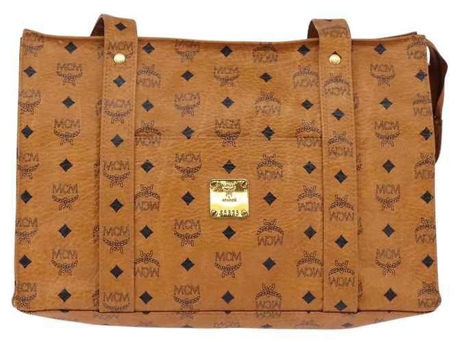 Borsa tote MCM Logogram Vicetos in pelle PVC marrone e oro Auth gh881 D'oro - vista 13