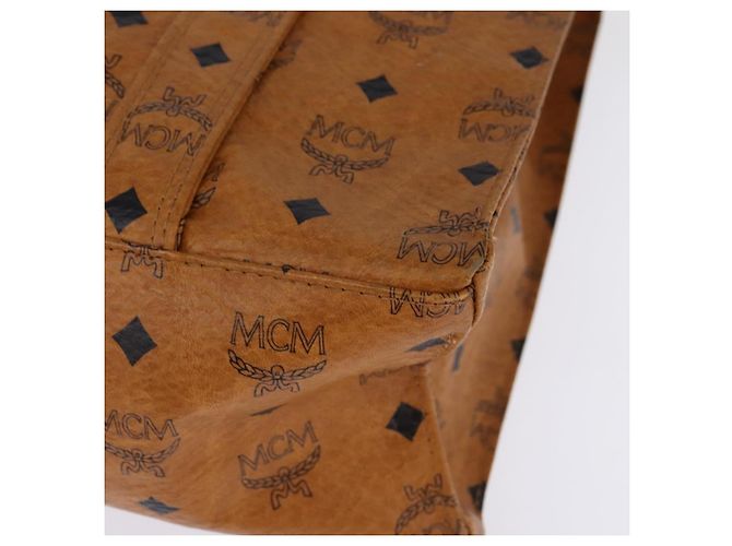 Borsa tote MCM Logogram Vicetos in pelle PVC marrone e oro Auth gh881 D'oro - vista 14