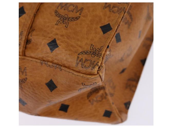 Borsa tote MCM Logogram Vicetos in pelle PVC marrone e oro Auth gh881 D'oro - vista 16