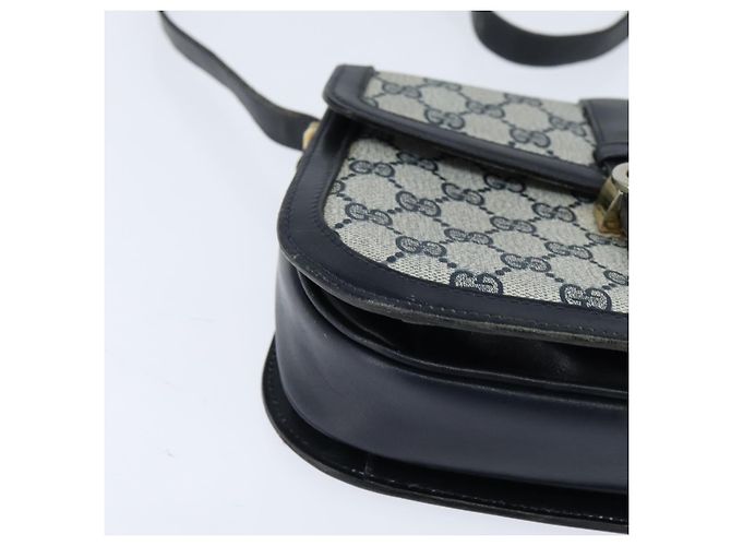 Gucci Borsa a Spalla GG Supreme PVC Blu Navy Oro Auth 150027 D'oro - vista 10