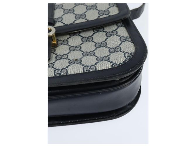 Gucci Borsa a Spalla GG Supreme PVC Blu Navy Oro Auth 150027 D'oro - vista 11