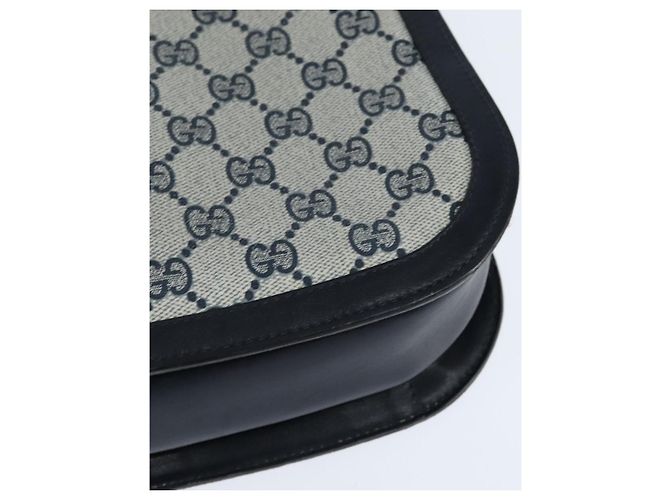 Gucci Borsa a Spalla GG Supreme PVC Blu Navy Oro Auth 150027 D'oro - vista 13