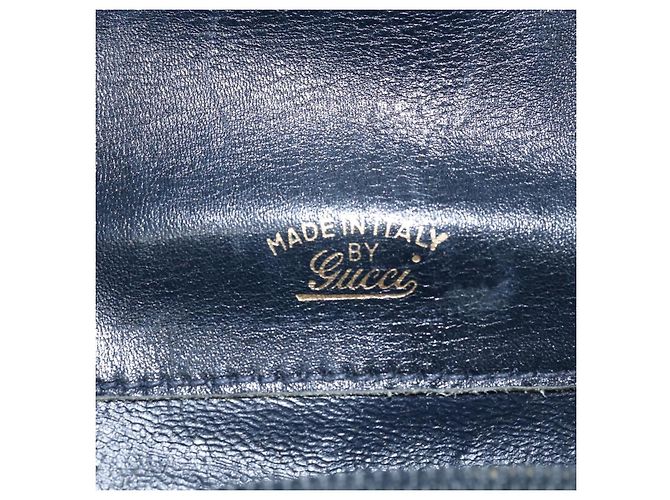 Gucci Borsa a Spalla GG Supreme PVC Blu Navy Oro Auth 150027 D'oro - vista 17