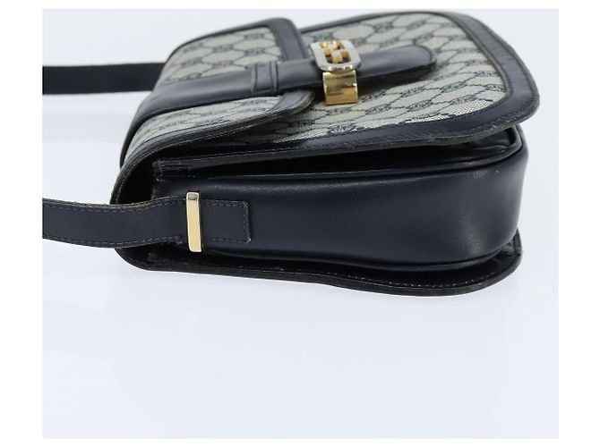 Gucci Borsa a Spalla GG Supreme PVC Blu Navy Oro Auth 150027 D'oro - vista 4