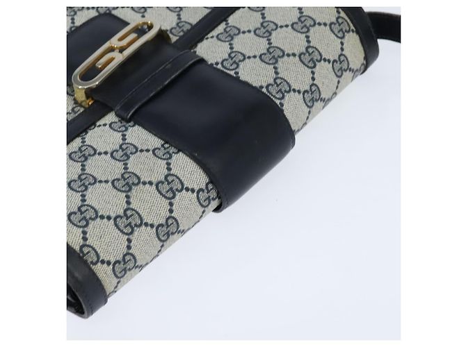 Gucci Borsa a Spalla GG Supreme PVC Blu Navy Oro Auth 150027 D'oro - vista 6