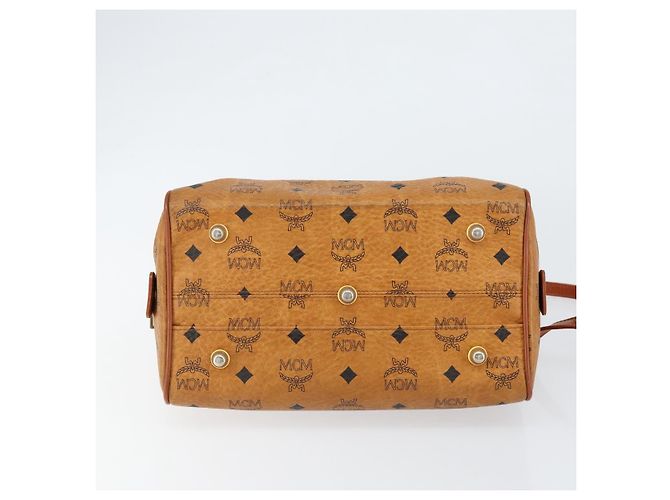 Borsa Boston MCM Logogram Vicetos in pelle PVC 2 in 1 marrone oro Auth gh1077 D'oro - vista 11