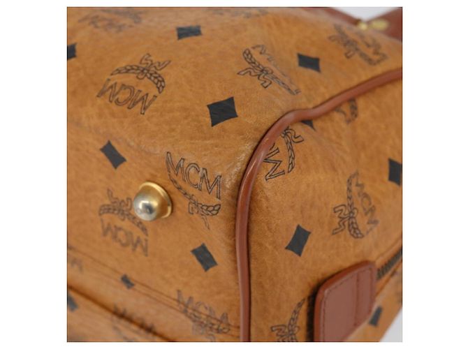 Borsa Boston MCM Logogram Vicetos in pelle PVC 2 in 1 marrone oro Auth gh1077 D'oro - vista 12